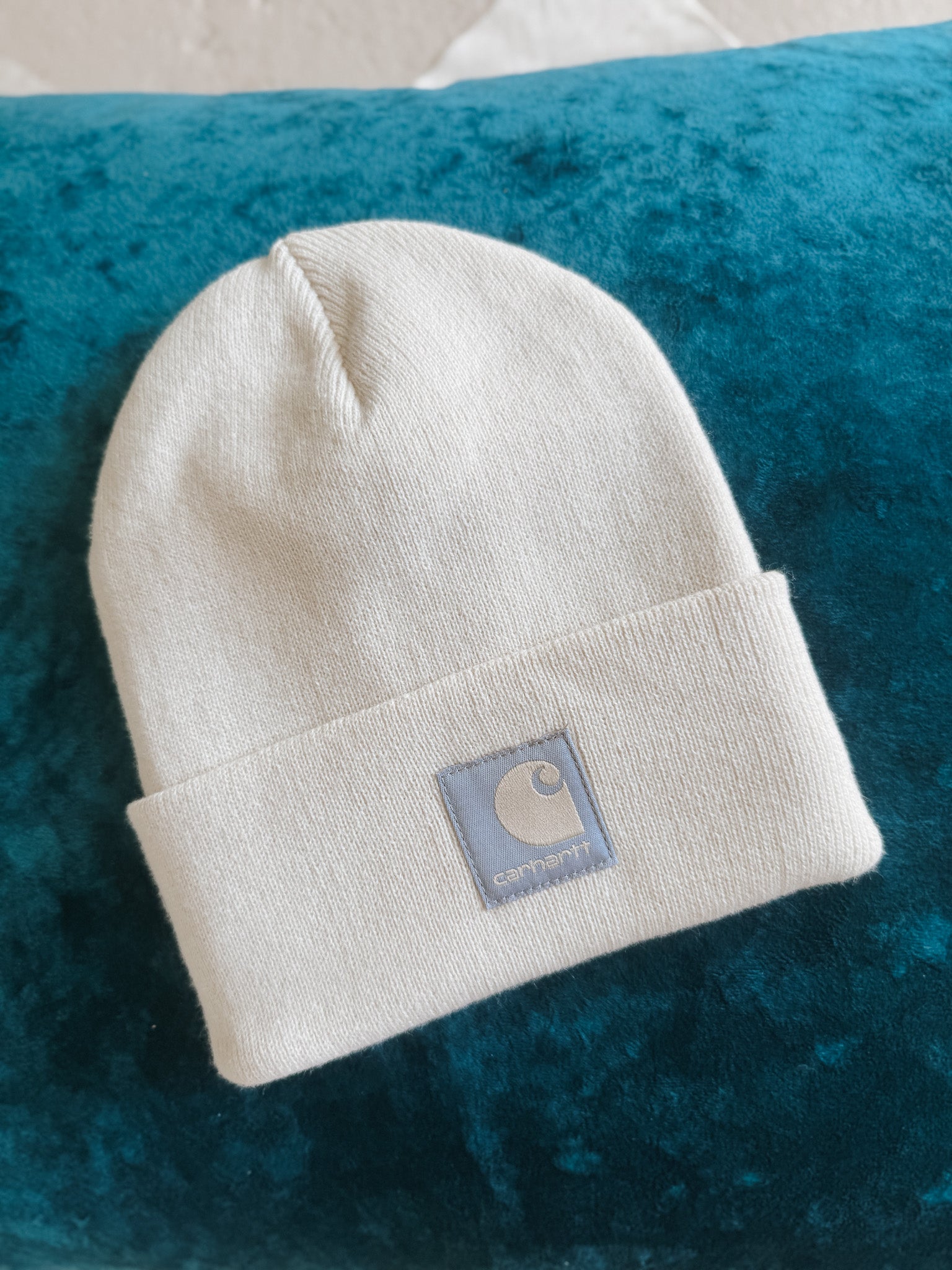 Women's Carhartt Knit Satin-Lined Beanie in Oat Milk