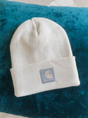 Women's Carhartt Knit Satin-Lined Beanie in Oat Milk