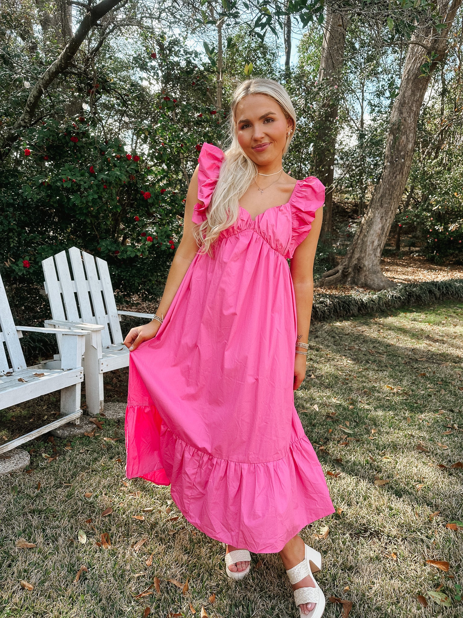 Sunshine & Shorelines Pink Maxi Dress