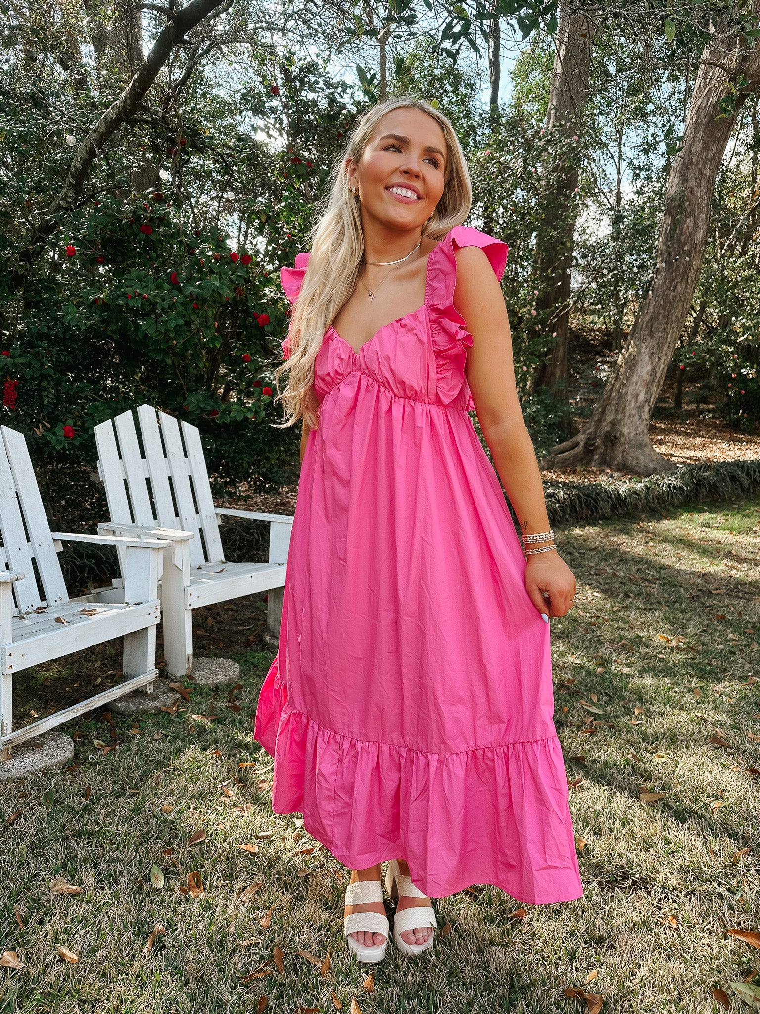 Sunshine & Shorelines Pink Maxi Dress