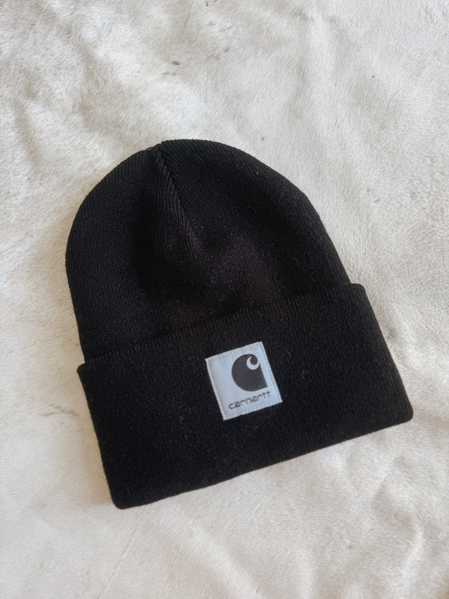 Women's Carhartt Knit Satin-Lined Beanie in Black