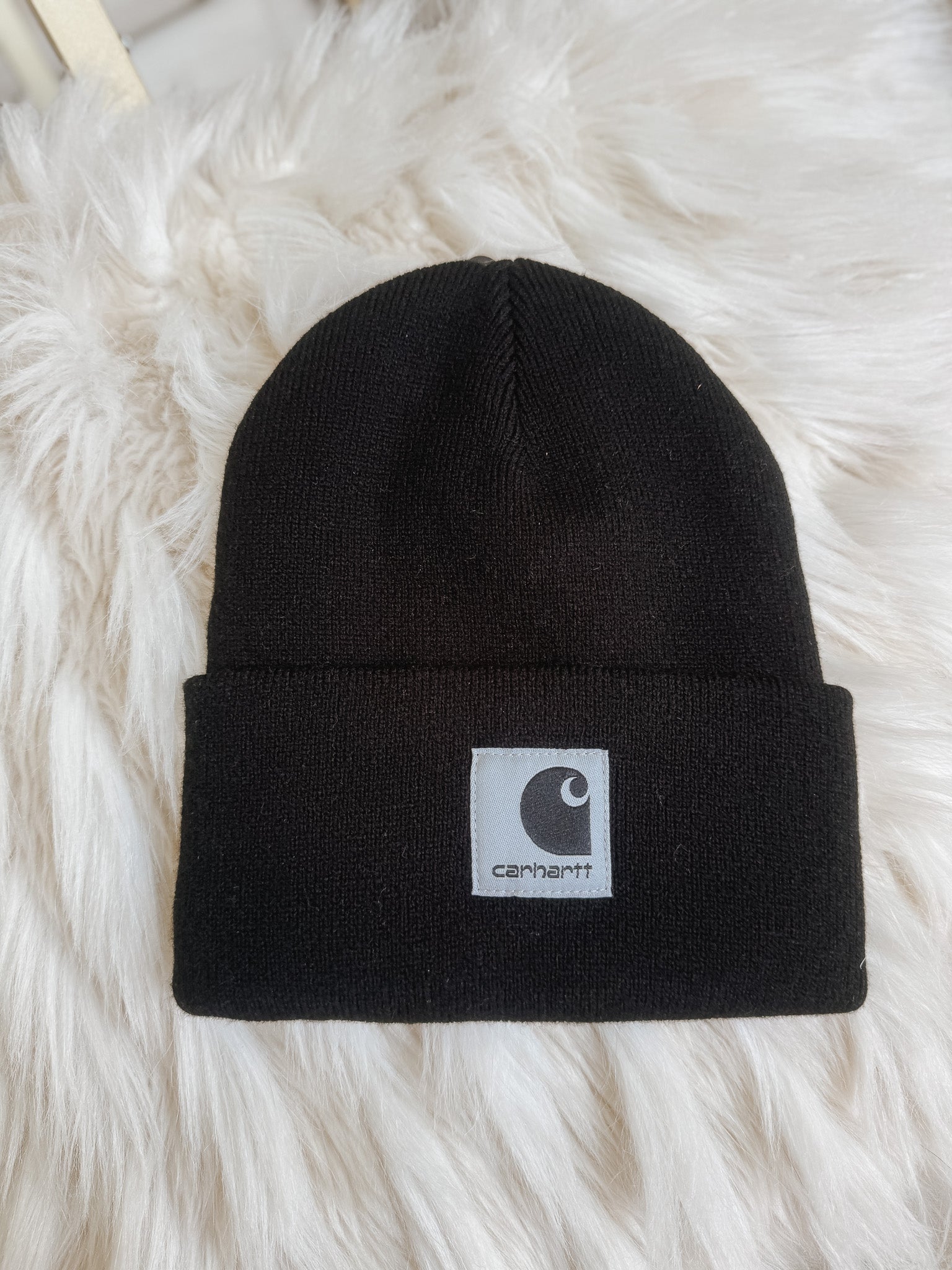Women's Carhartt Knit Satin-Lined Beanie in Black
