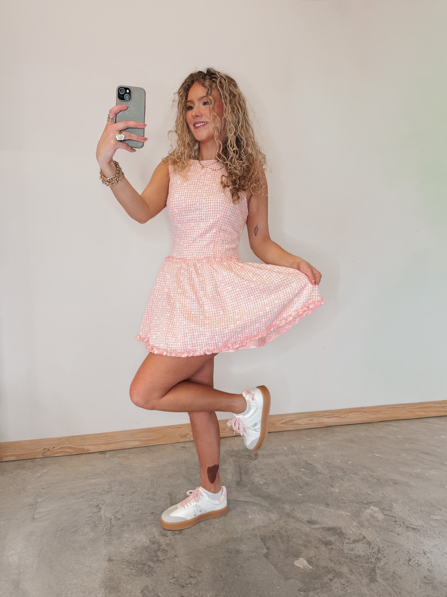 Vacay All Day Pink Gingham Dress