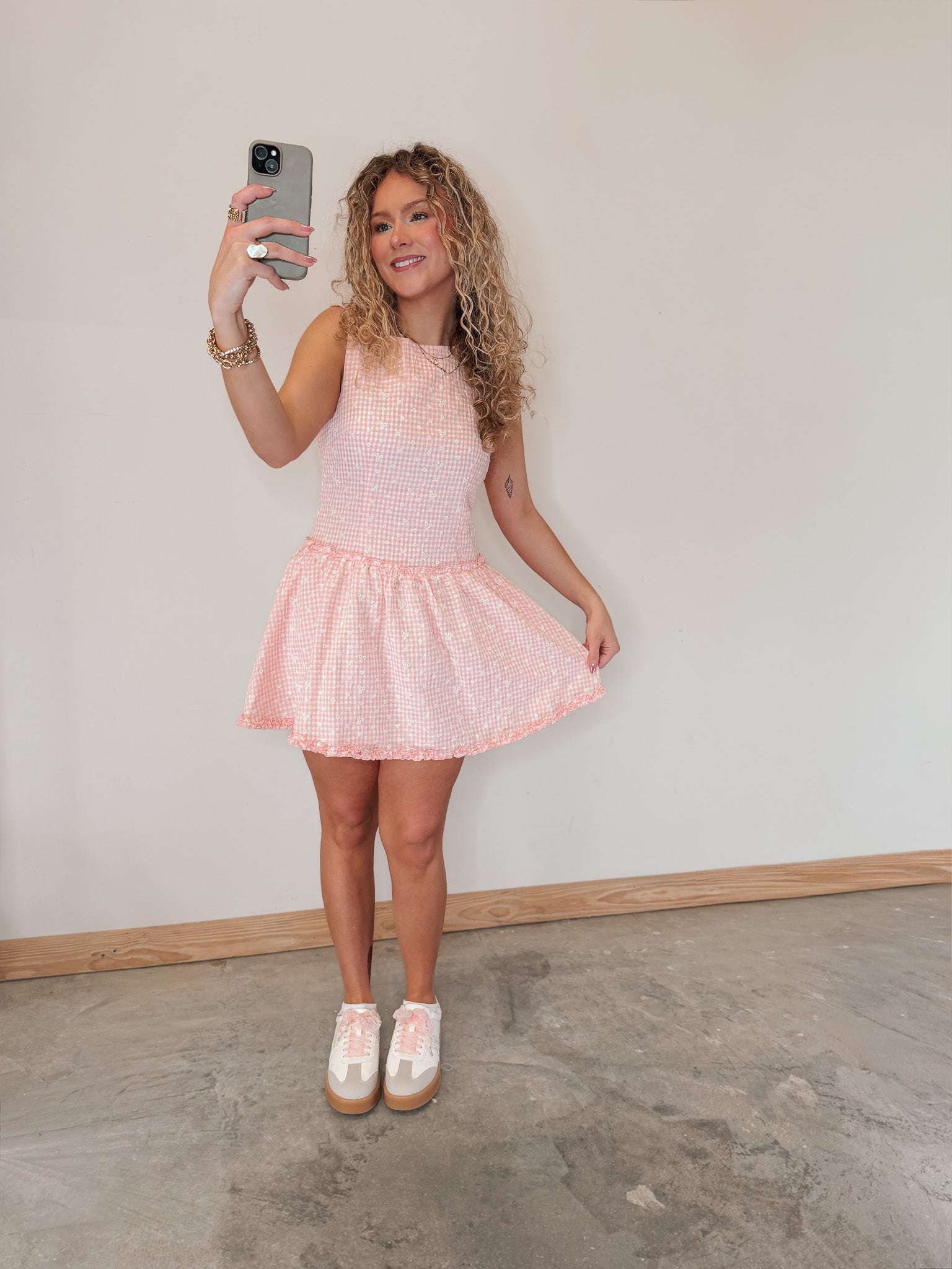 Vacay All Day Pink Gingham Dress