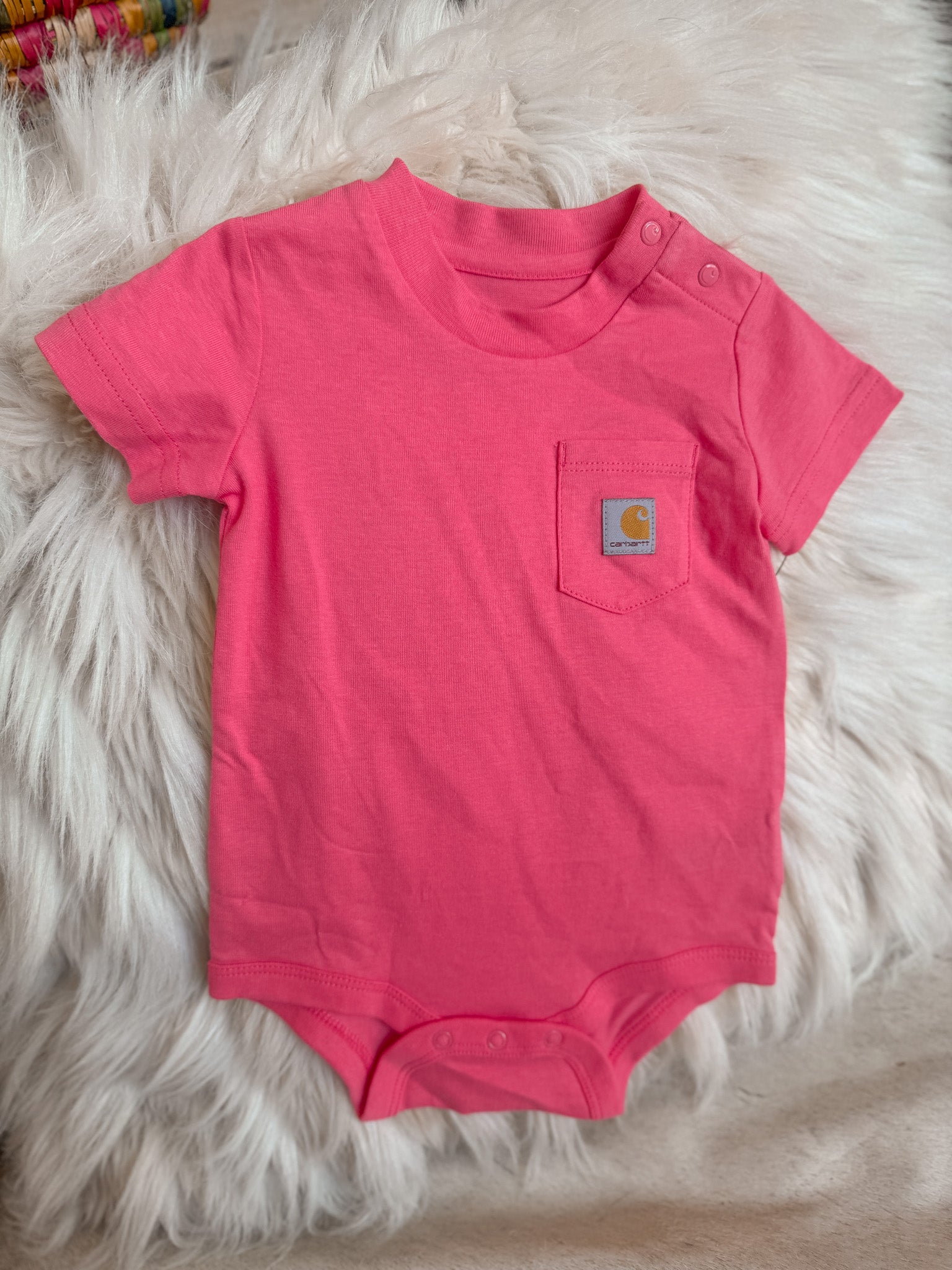 Carhartt Infant Short Sleeve Bodysuit in Pink