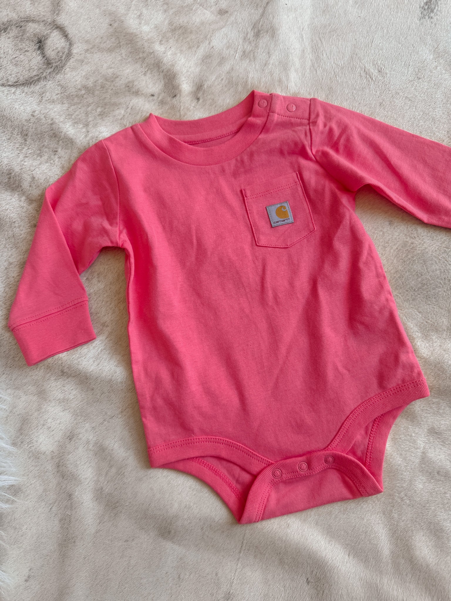 Carhartt Infant Long Sleeve Bodysuit in Pink