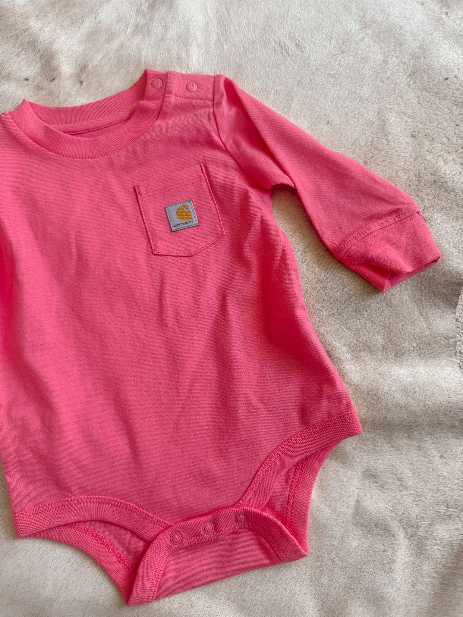 Carhartt Infant Long Sleeve Bodysuit in Pink