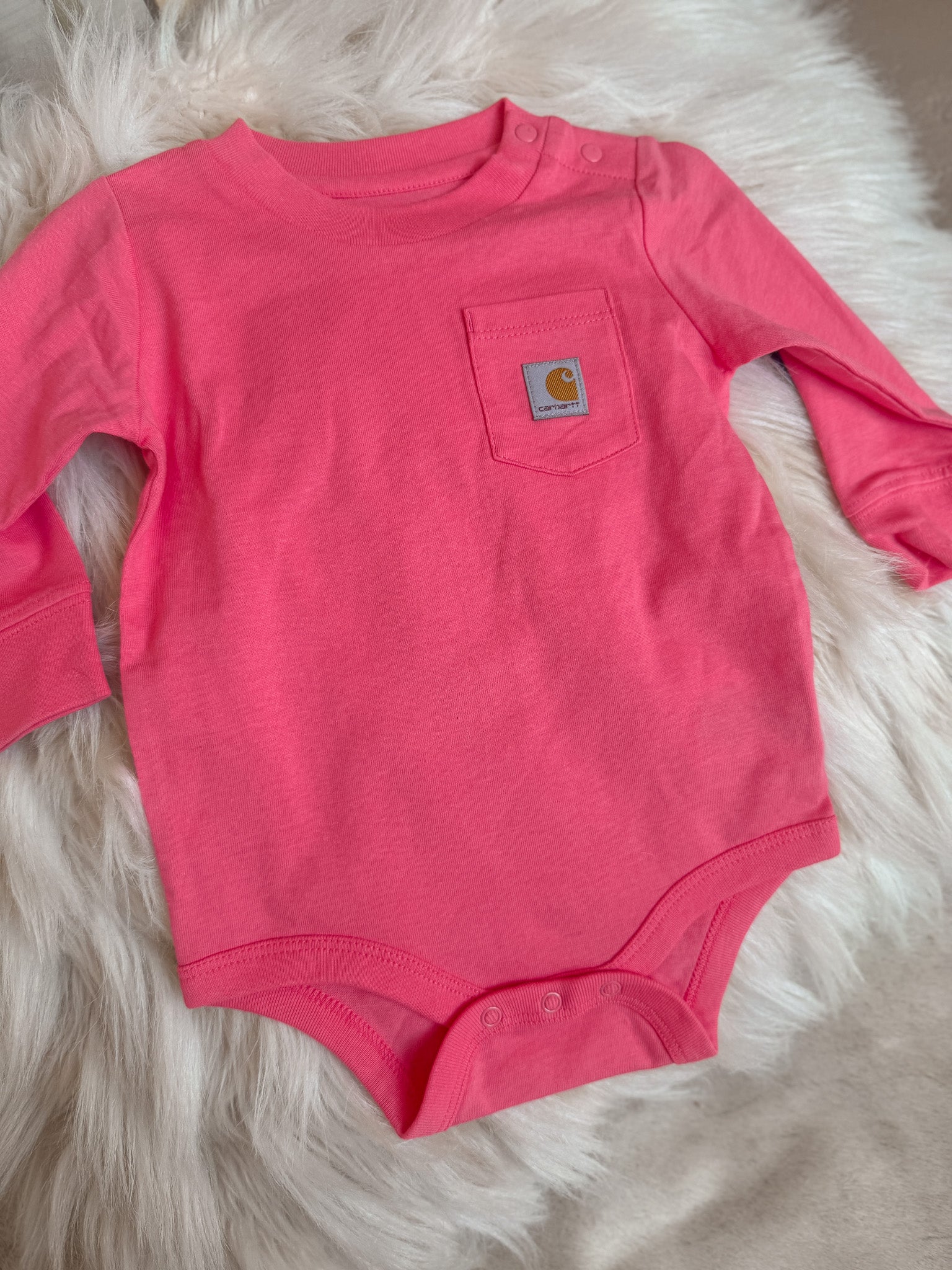 Carhartt Infant Long Sleeve Bodysuit in Pink