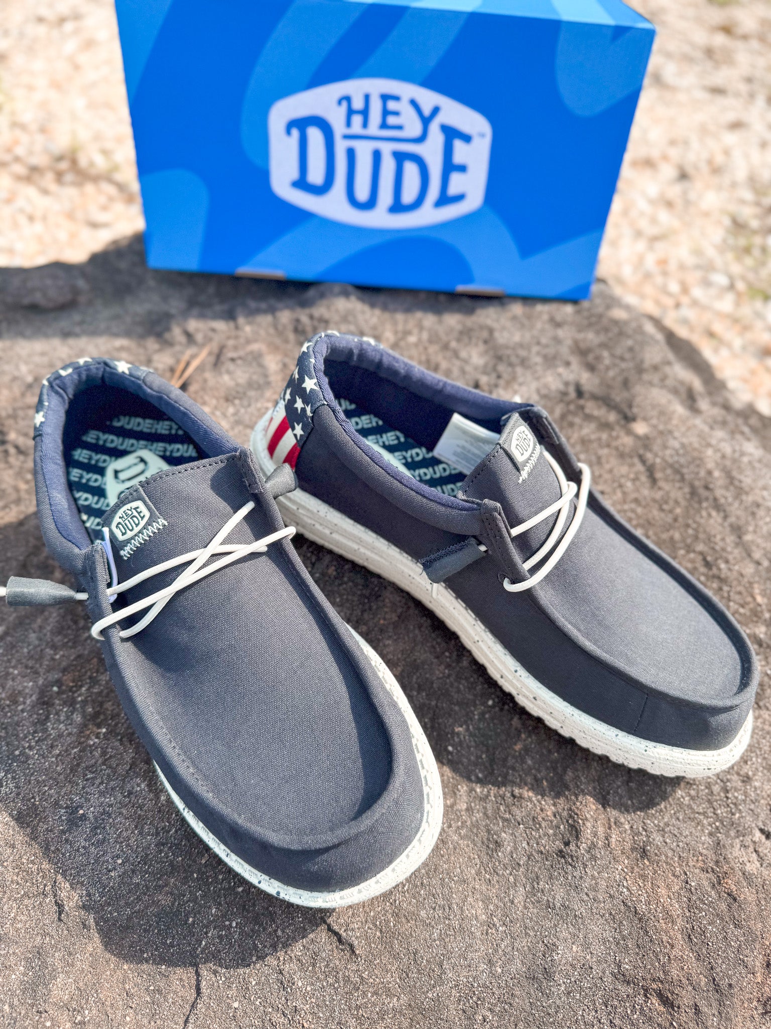 Men's Hey Dude Wally Americana Navy White