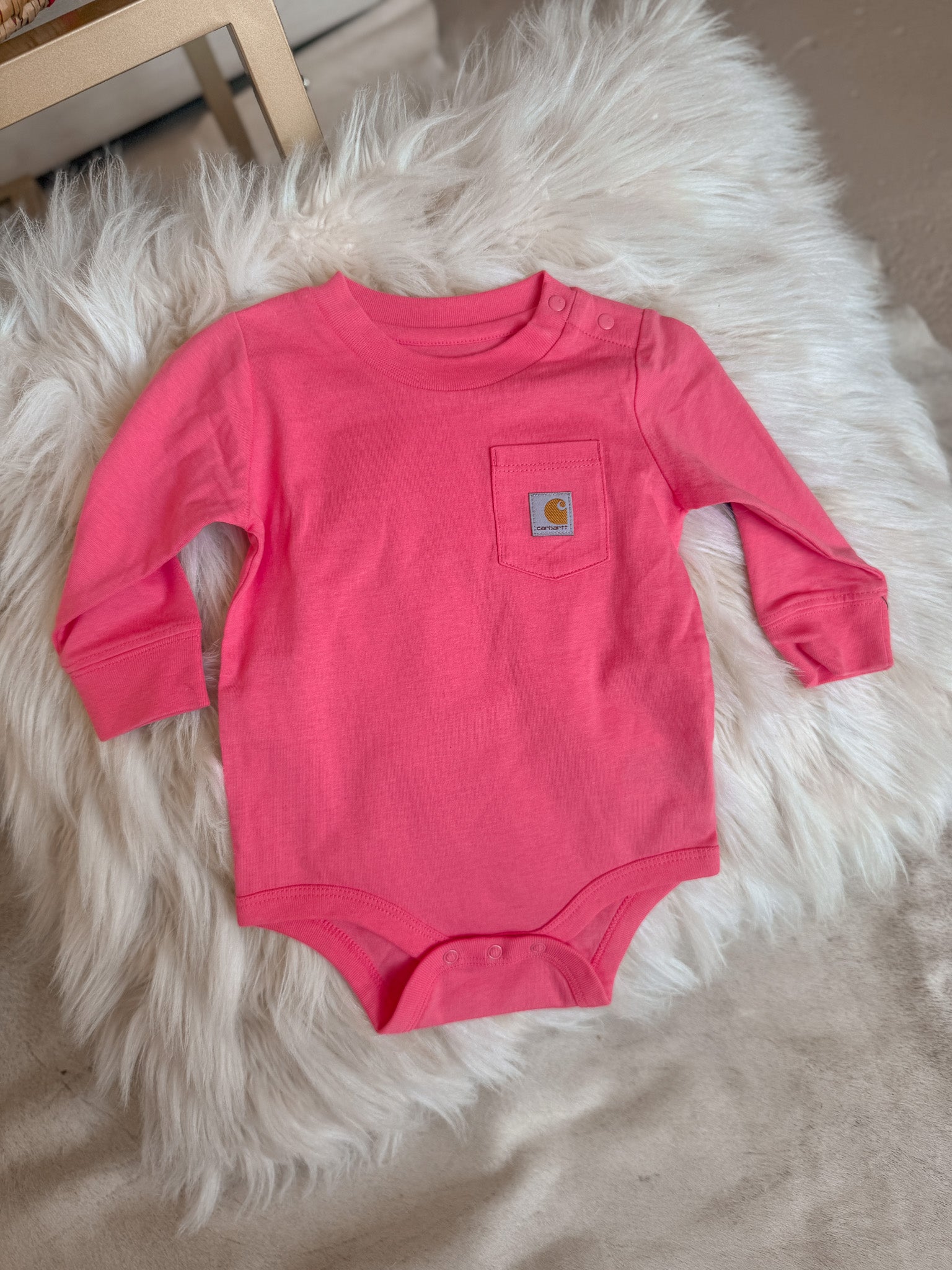Carhartt Infant Long Sleeve Bodysuit in Pink
