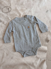 Carhartt Infant Long Sleeve Bodysuit in Light Grey