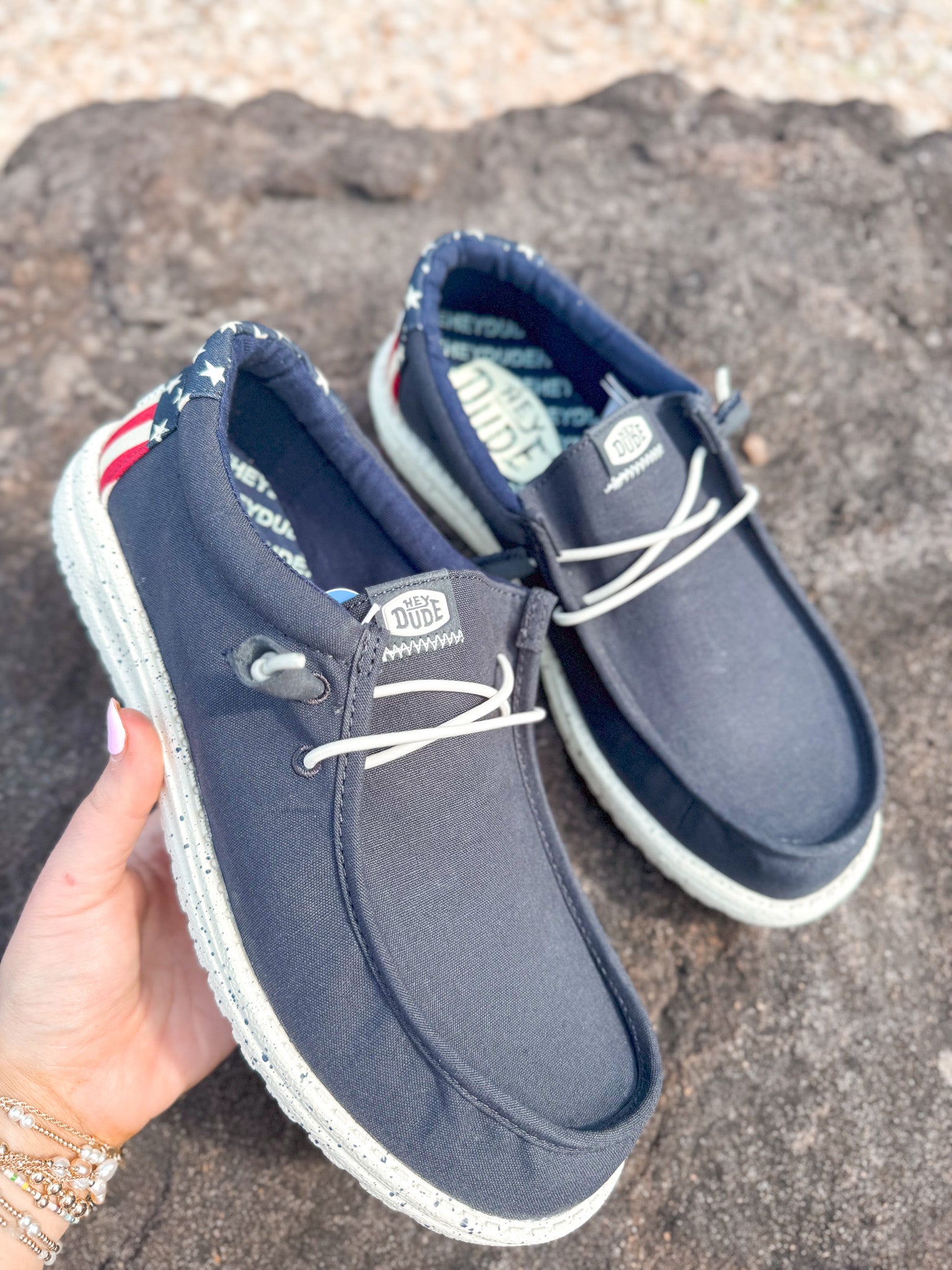 Men's Hey Dude Wally Americana Navy White