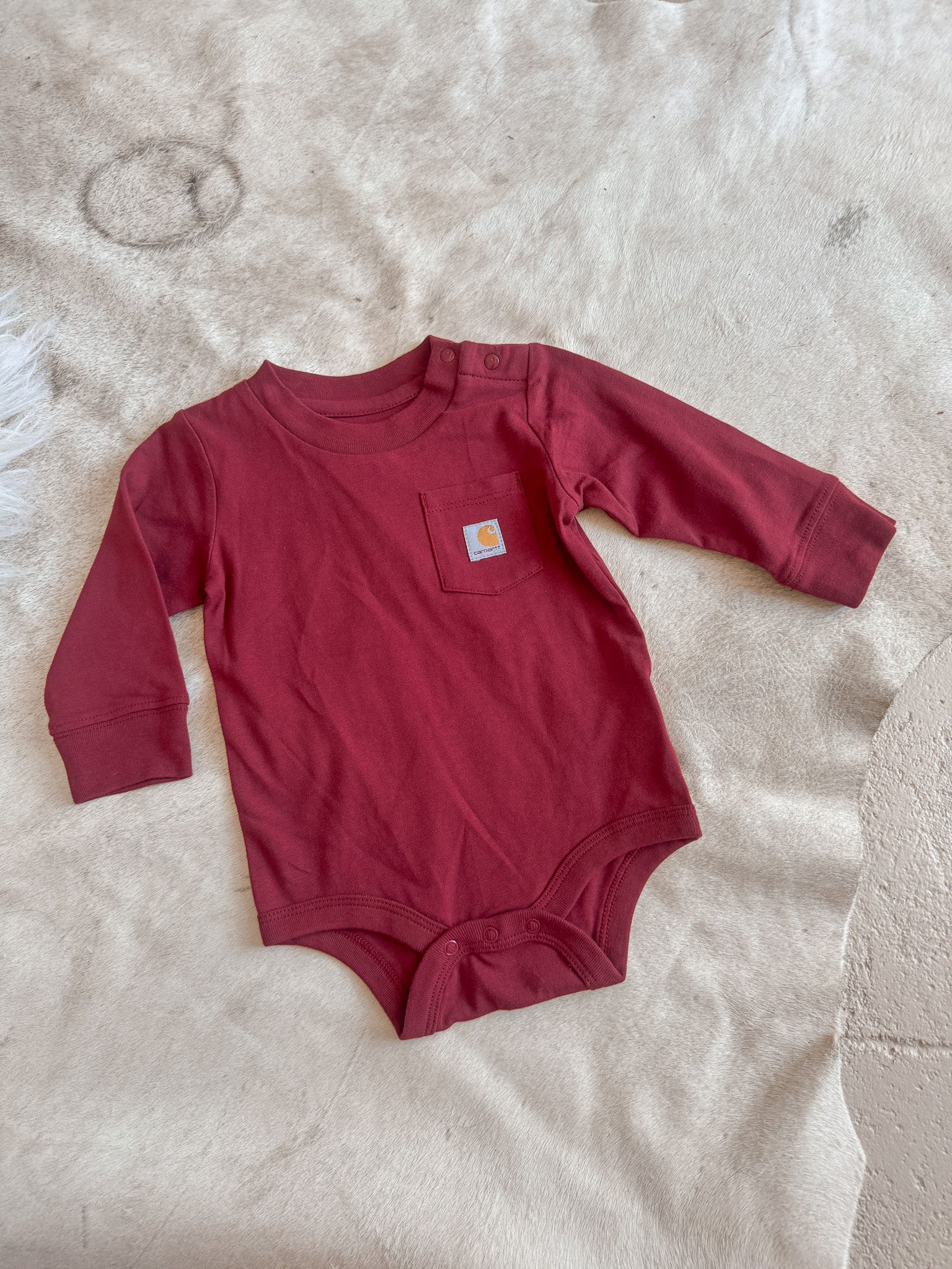 Carhartt Infant Long Sleeve Bodysuit in Red