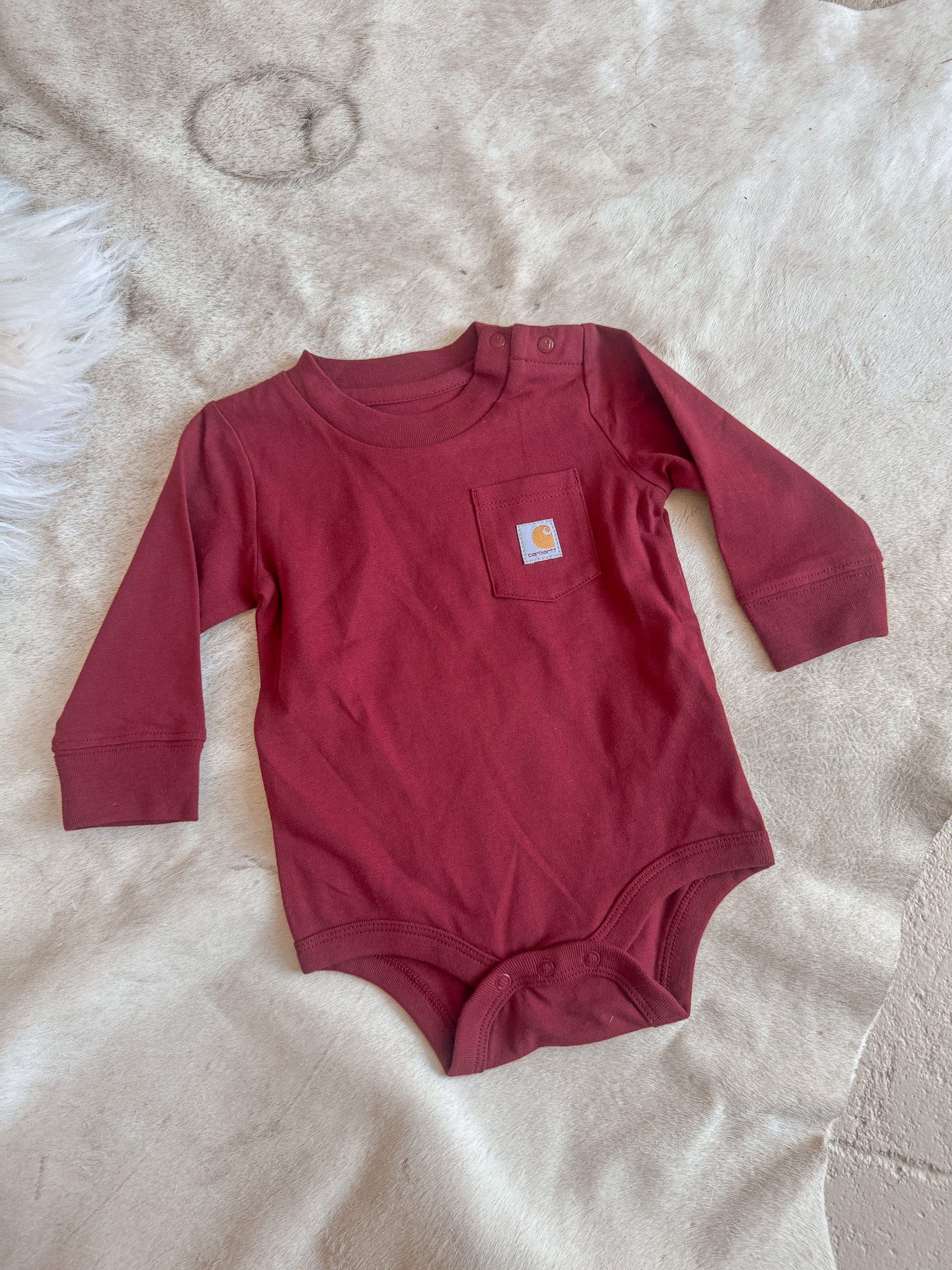 Carhartt Infant Long Sleeve Bodysuit in Red