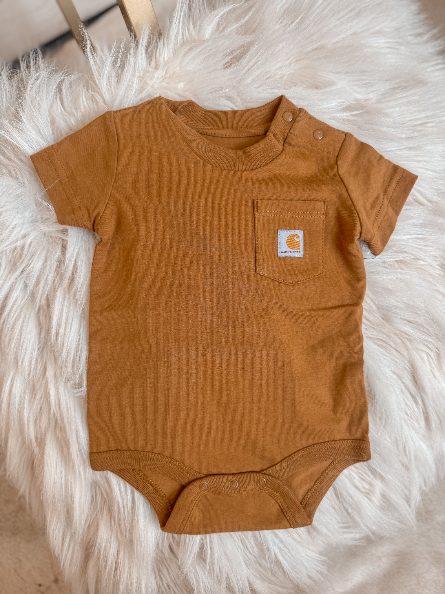 Carhartt Infant Short Sleeve Bodysuit in Brown