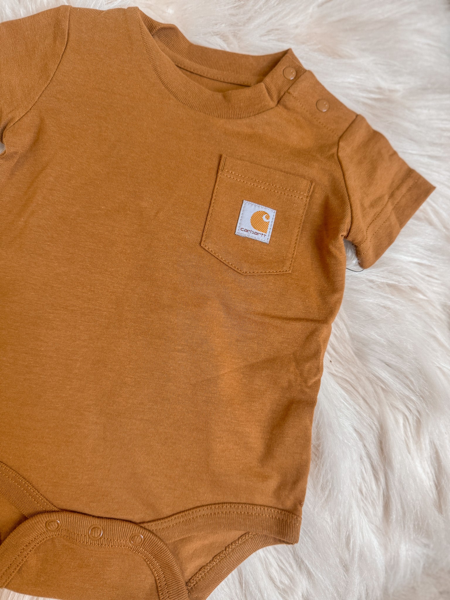 Carhartt Infant Short Sleeve Bodysuit in Brown