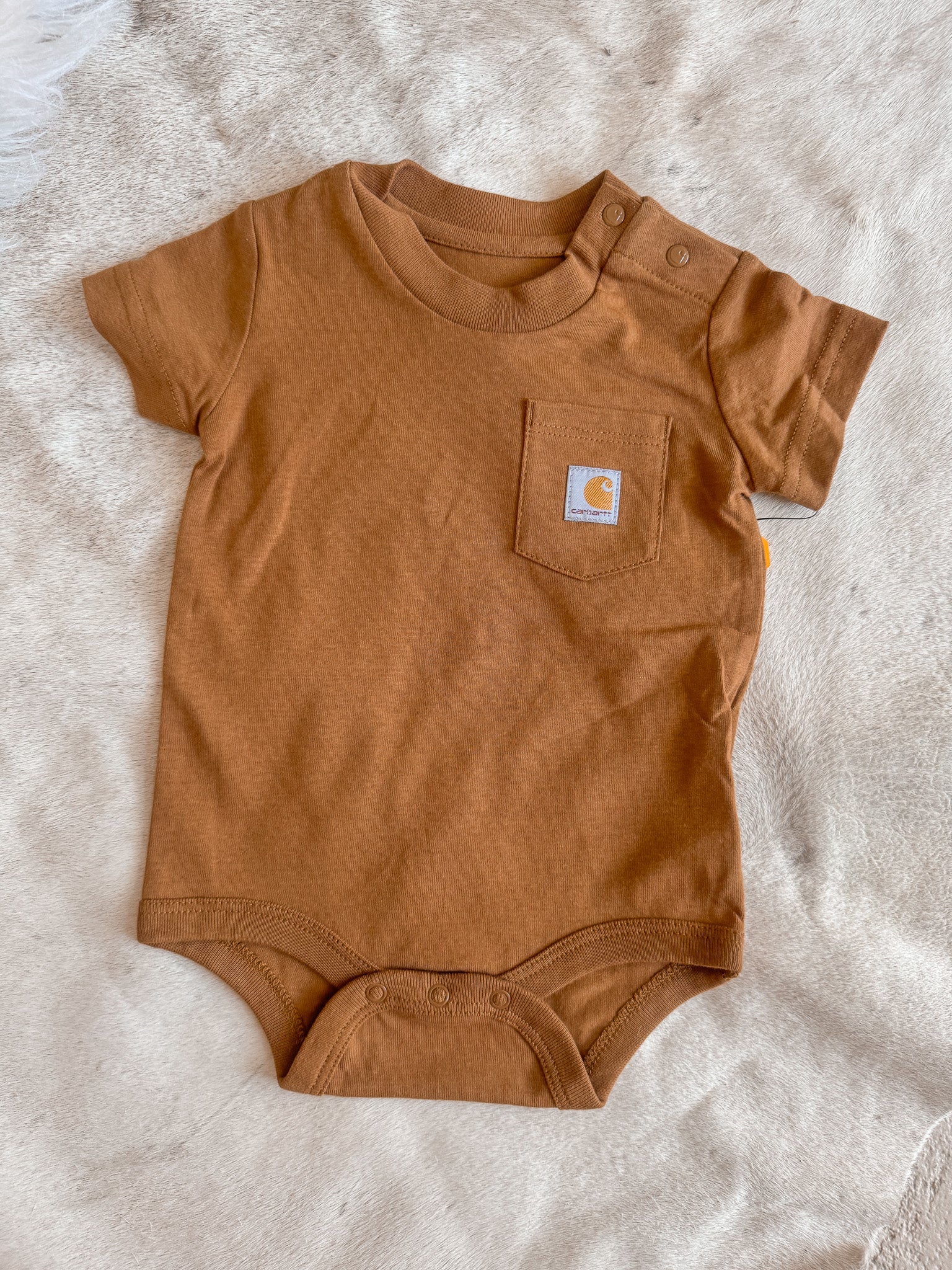 Carhartt Infant Short Sleeve Bodysuit in Brown