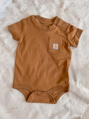 Carhartt Infant Short Sleeve Bodysuit in Brown