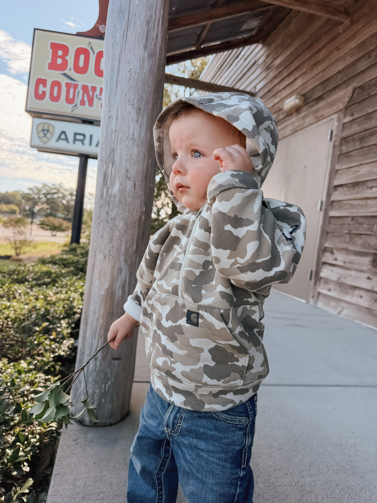 Carhartt | Toddler 1/2 Zip Camo Hooded Sweatshirt