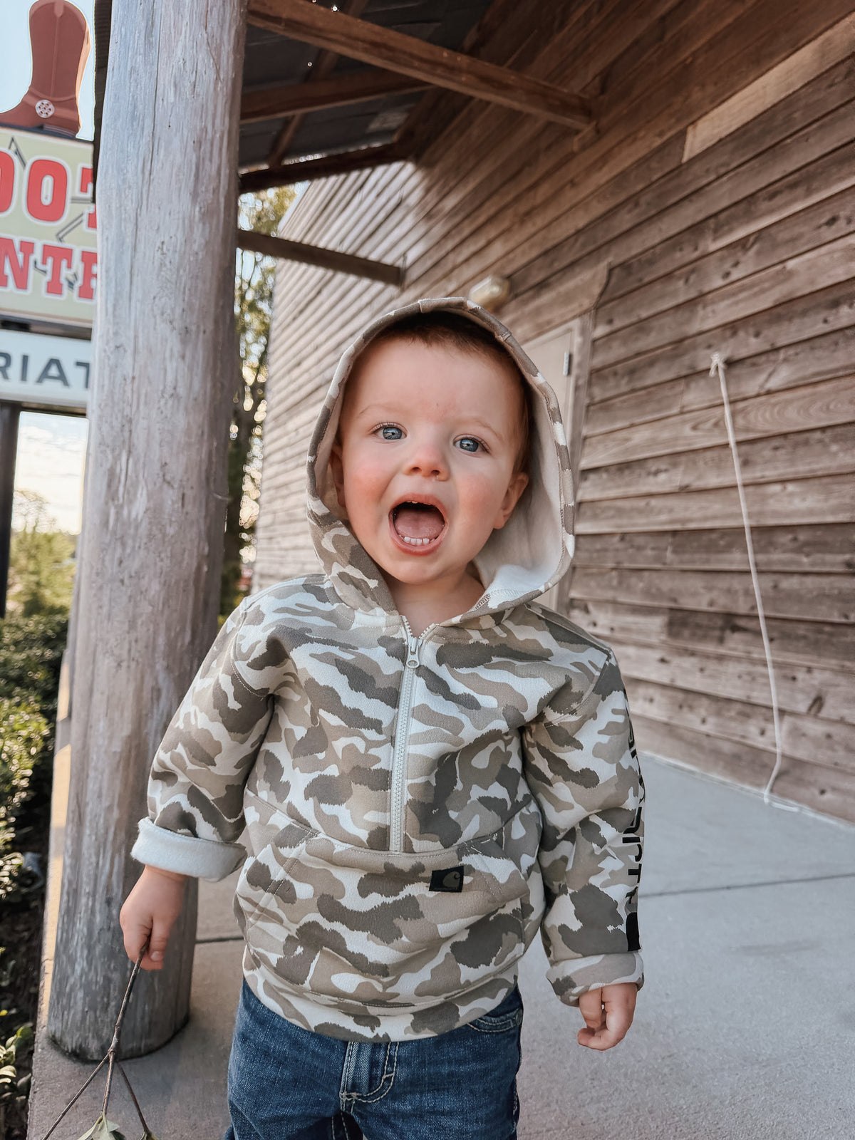 Carhartt | Toddler 1/2 Zip Camo Hooded Sweatshirt