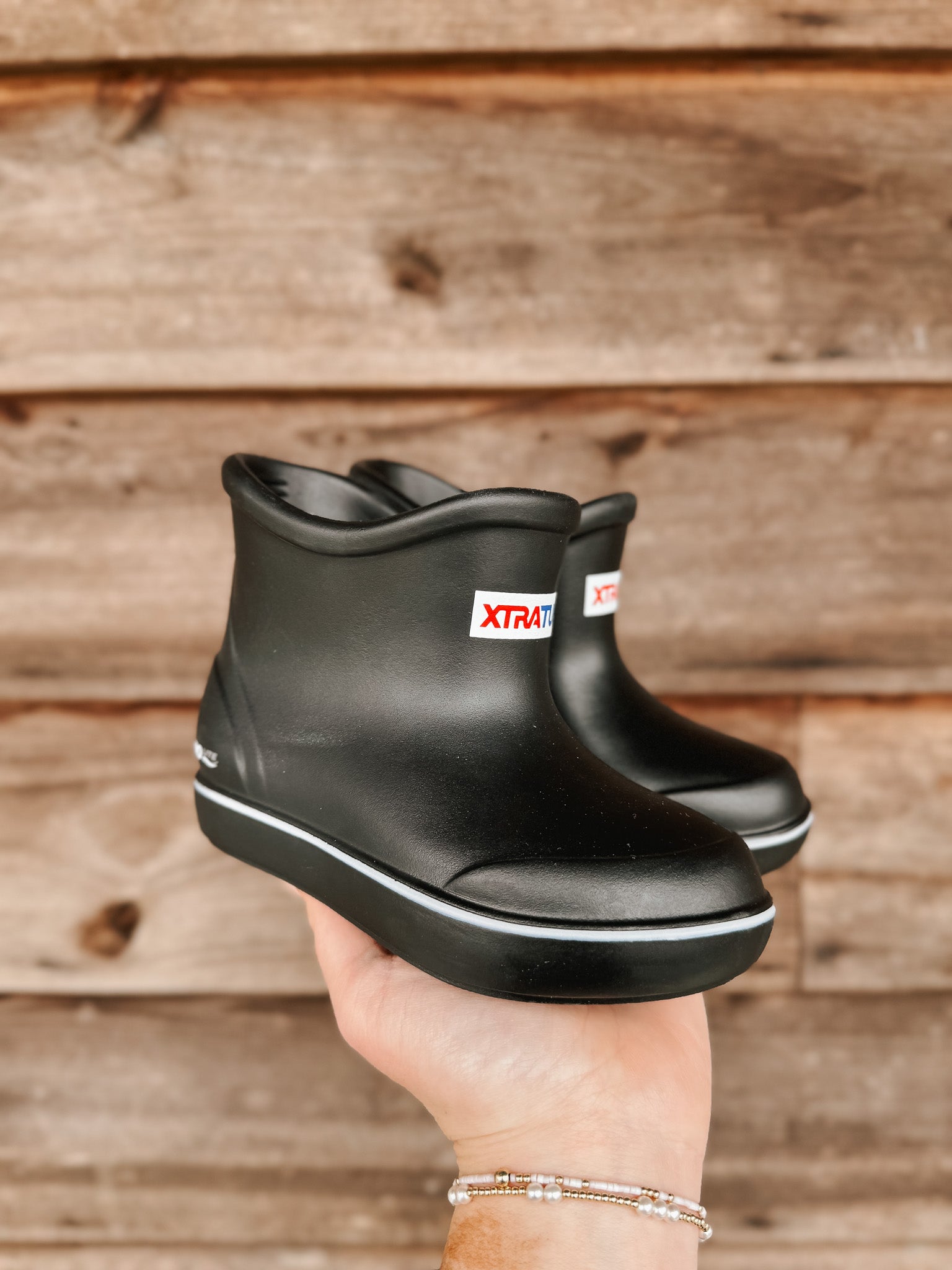 Little Kid's Tufs Black Ankle Deck Boot