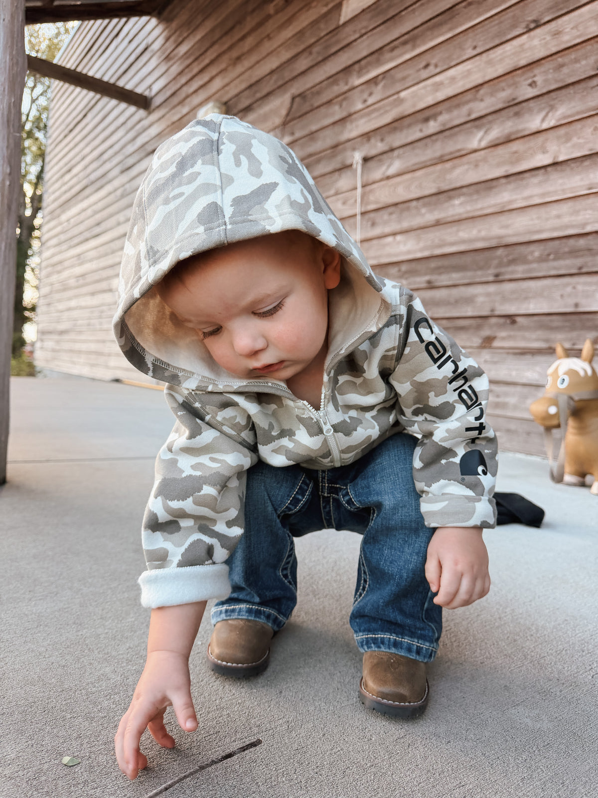 Carhartt | Toddler 1/2 Zip Camo Hooded Sweatshirt