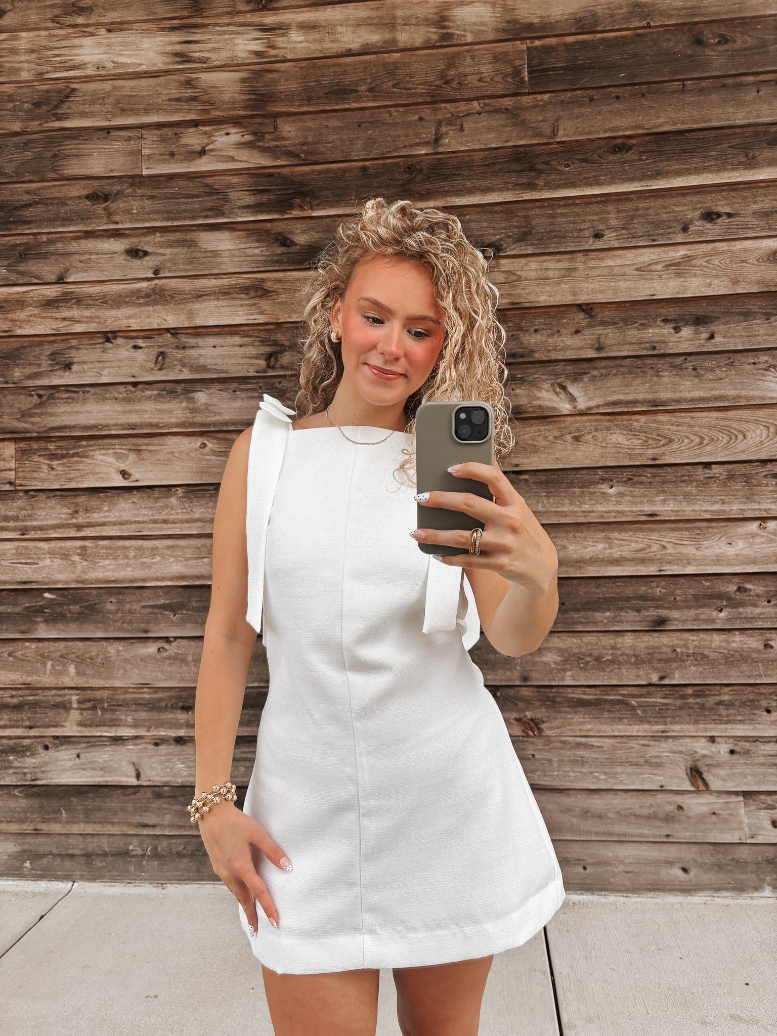 Tie It Pretty Mini Dress in White