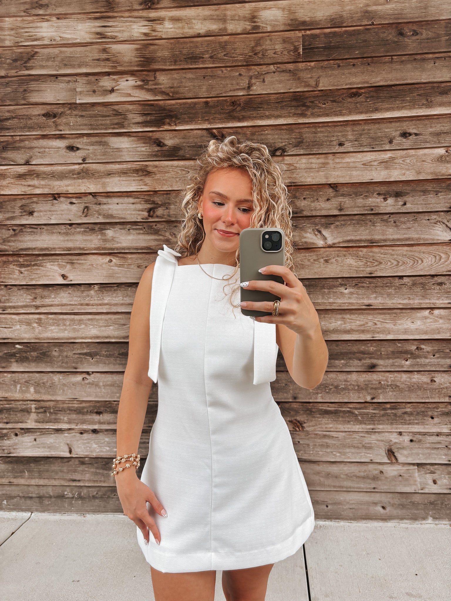 Tie It Pretty Mini Dress in White
