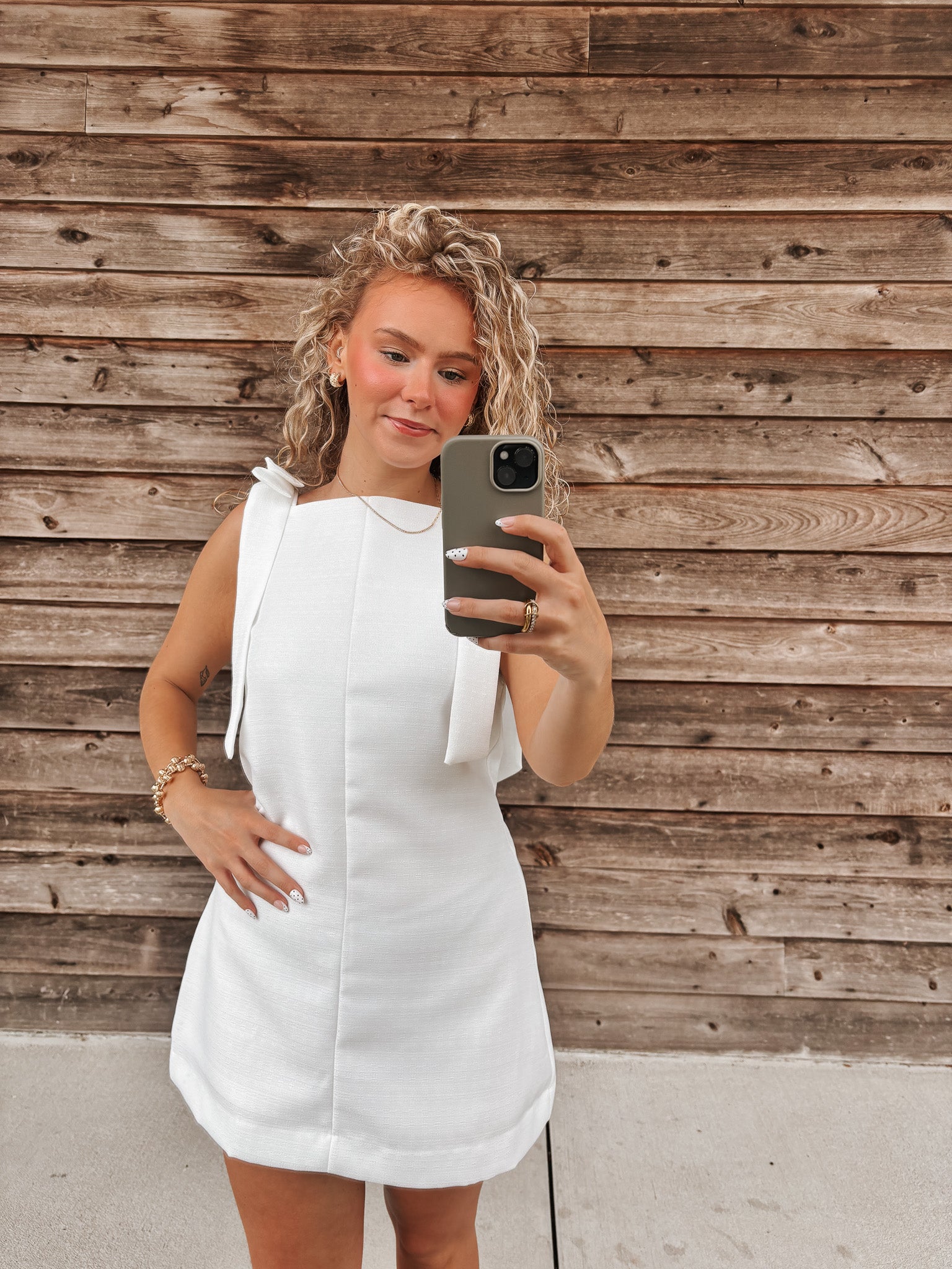 Tie It Pretty Mini Dress in White