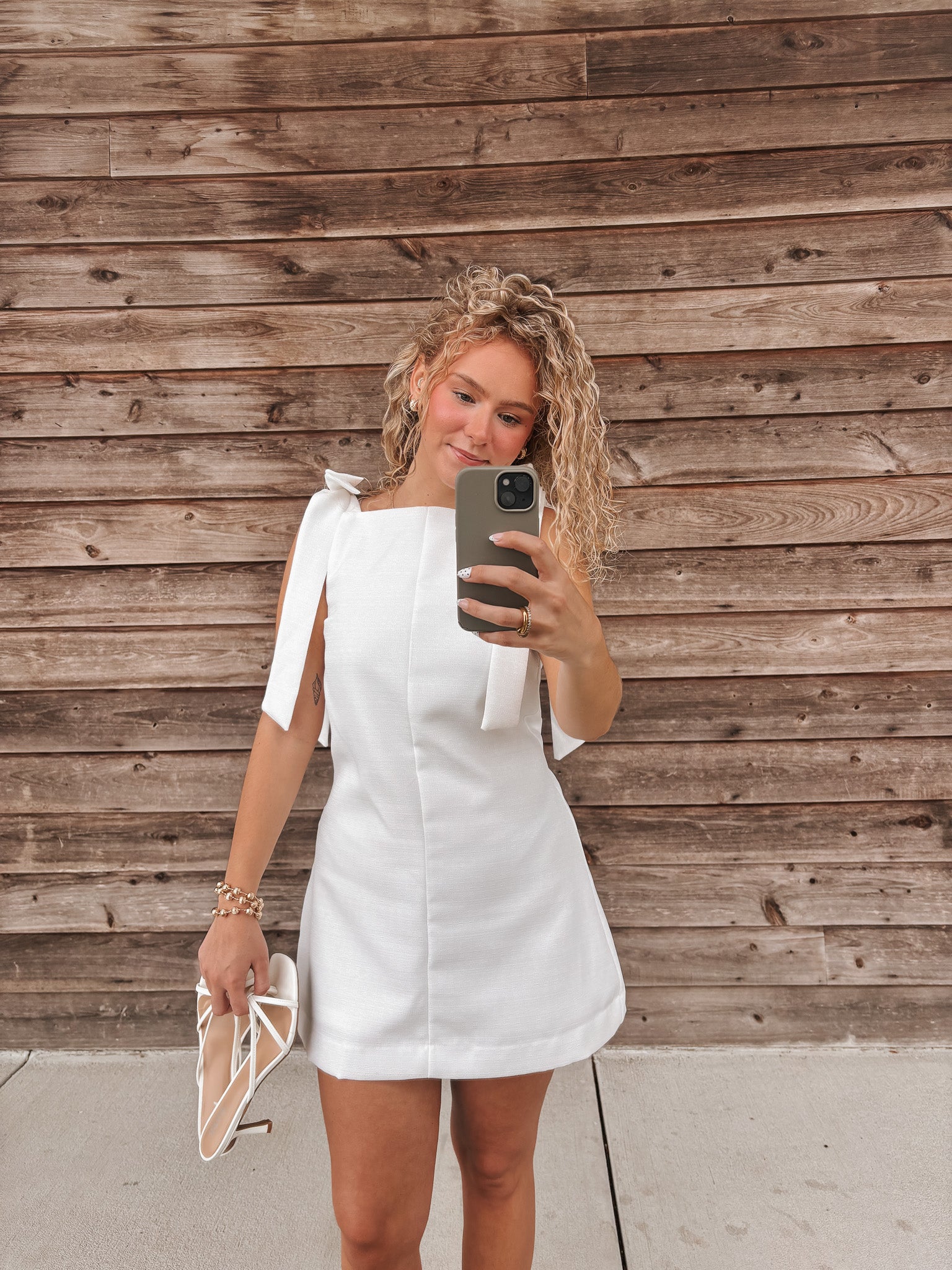 Tie It Pretty Mini Dress in White