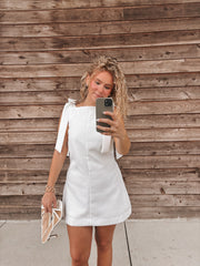 Tie It Pretty Mini Dress in White