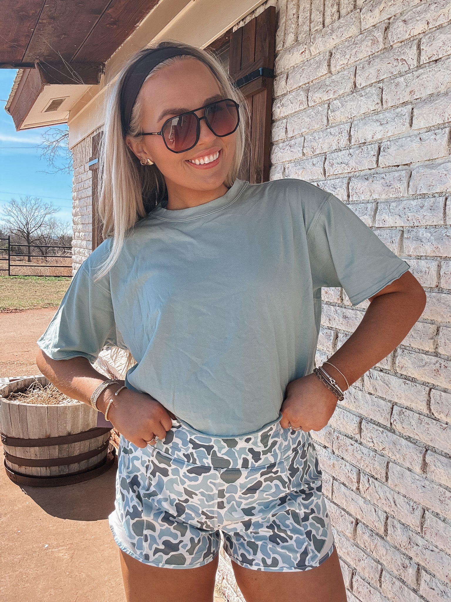 Local Girl Outfitters Boxy Cropped T-Shirt in Jade
