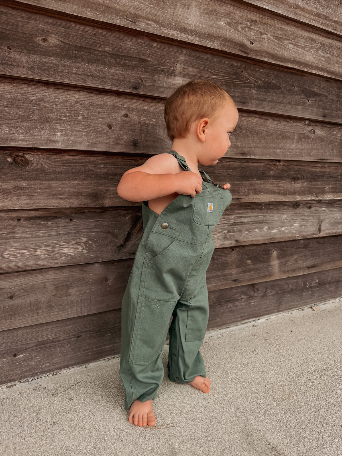 Carhartt Infant & Toddler Loose Fit Canvas Bib Overalls in Sage