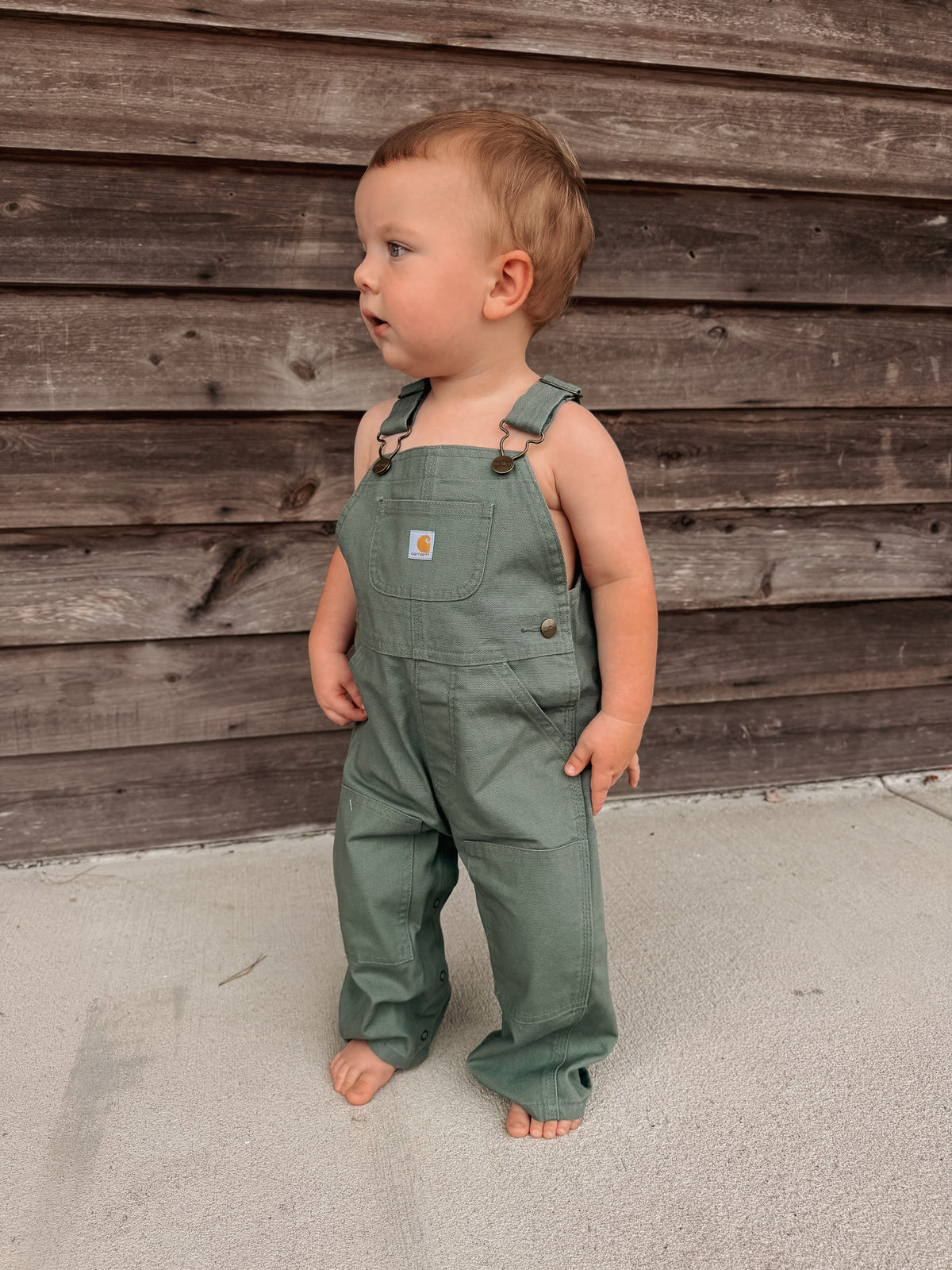 Carhartt Infant & Toddler Loose Fit Canvas Bib Overalls in Sage