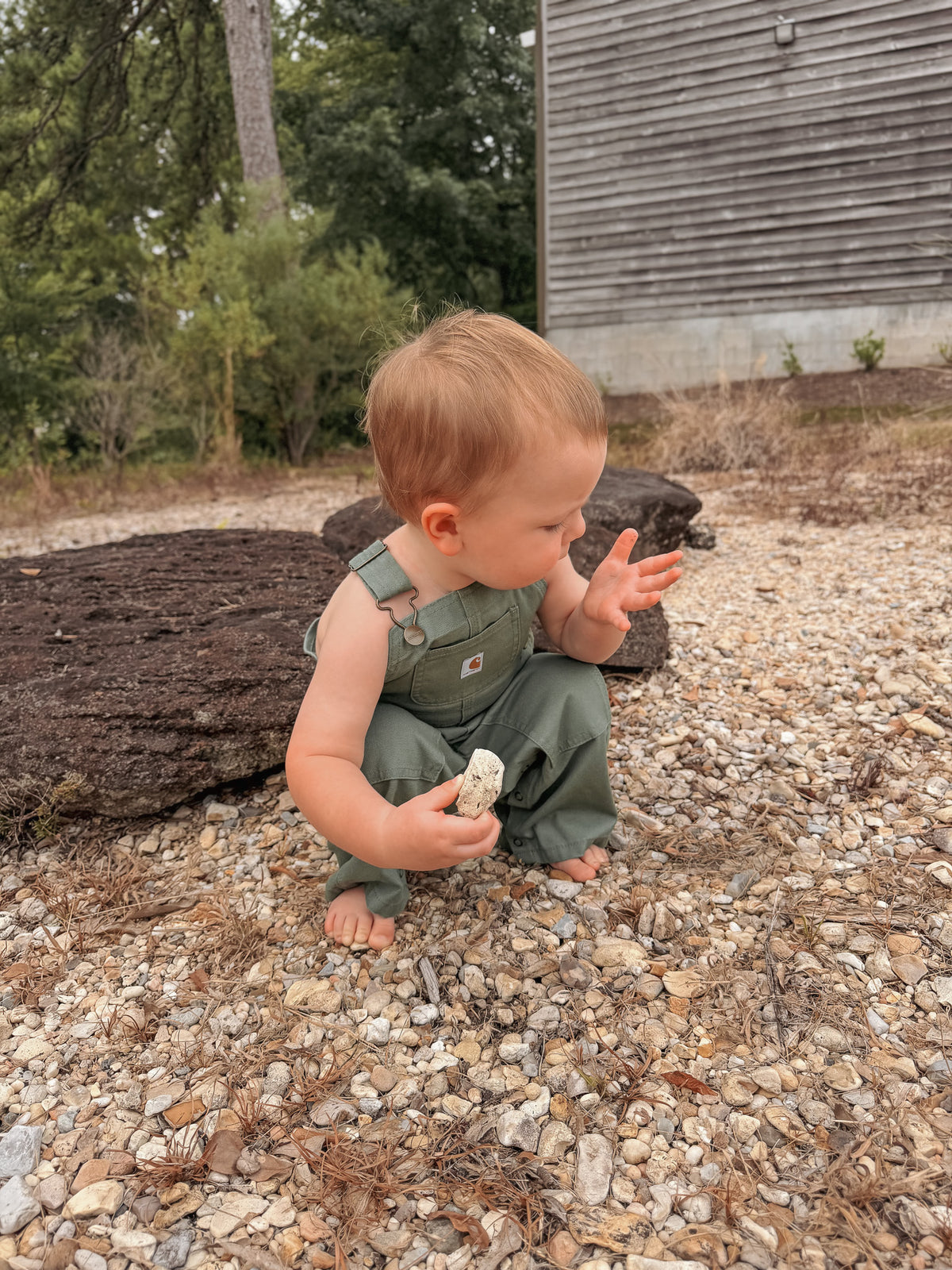 Carhartt Infant & Toddler Loose Fit Canvas Bib Overalls in Sage