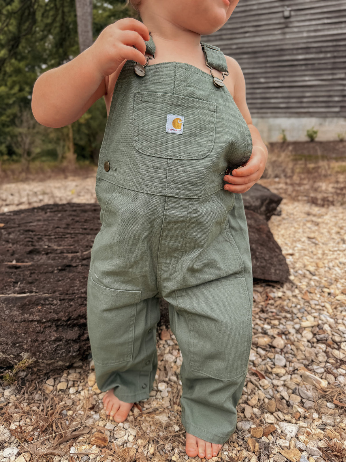 Carhartt Infant & Toddler Loose Fit Canvas Bib Overalls in Sage