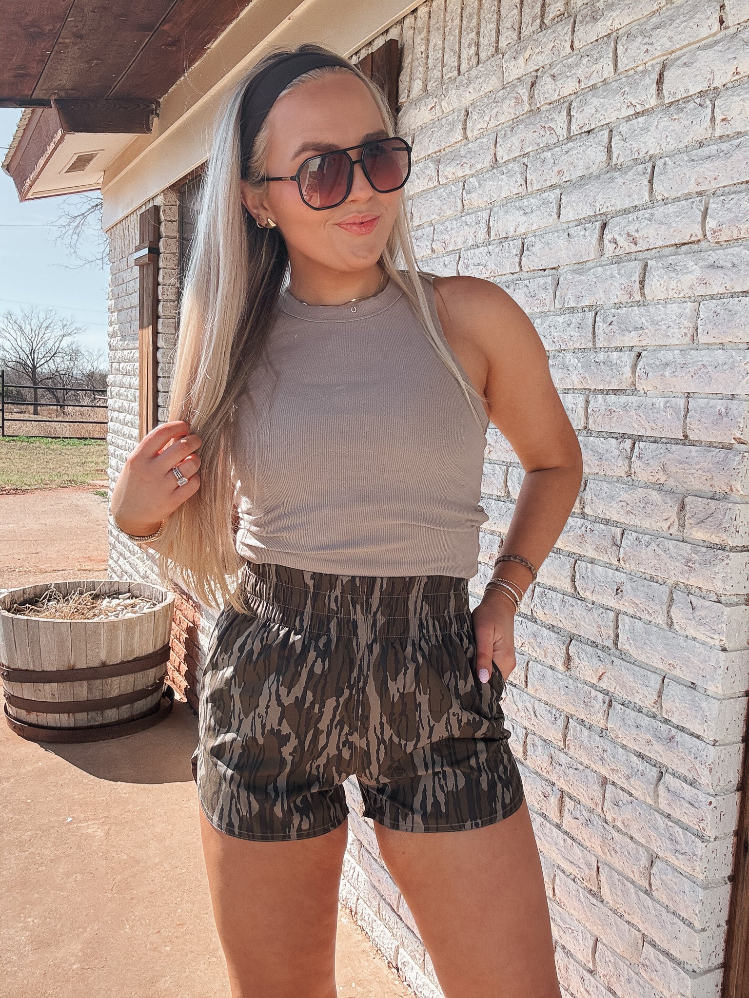 Local Girl Outfitters High-Waisted Volley Shorts in Bottomland
