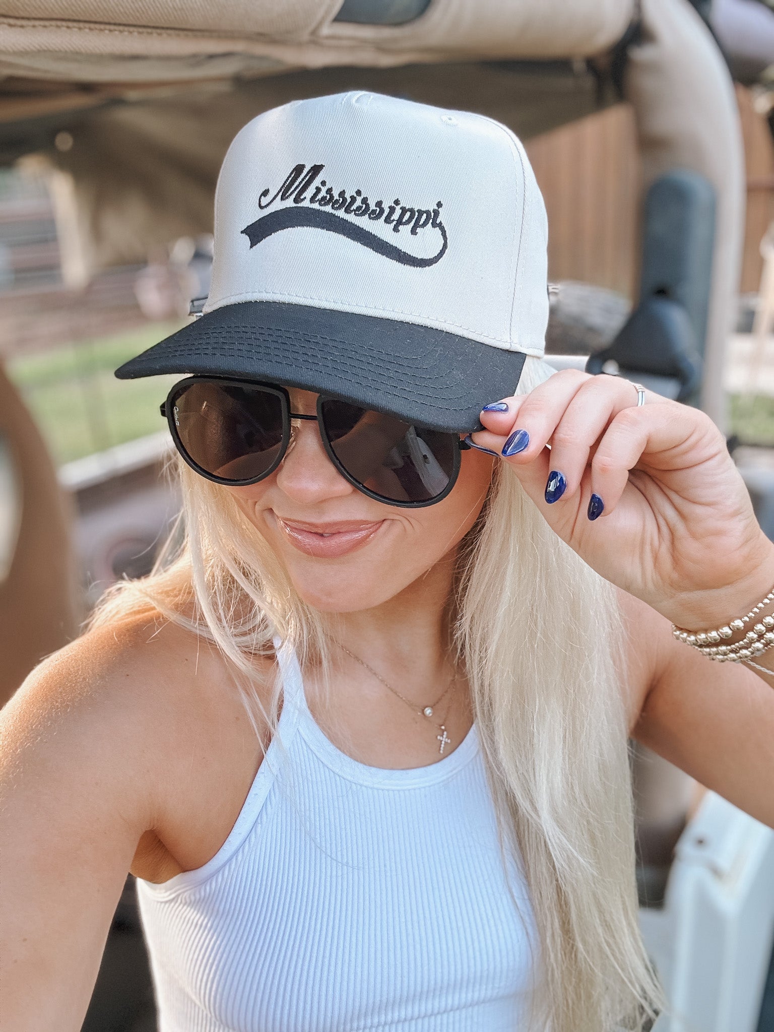 MS Black & Cream Trucker Hat