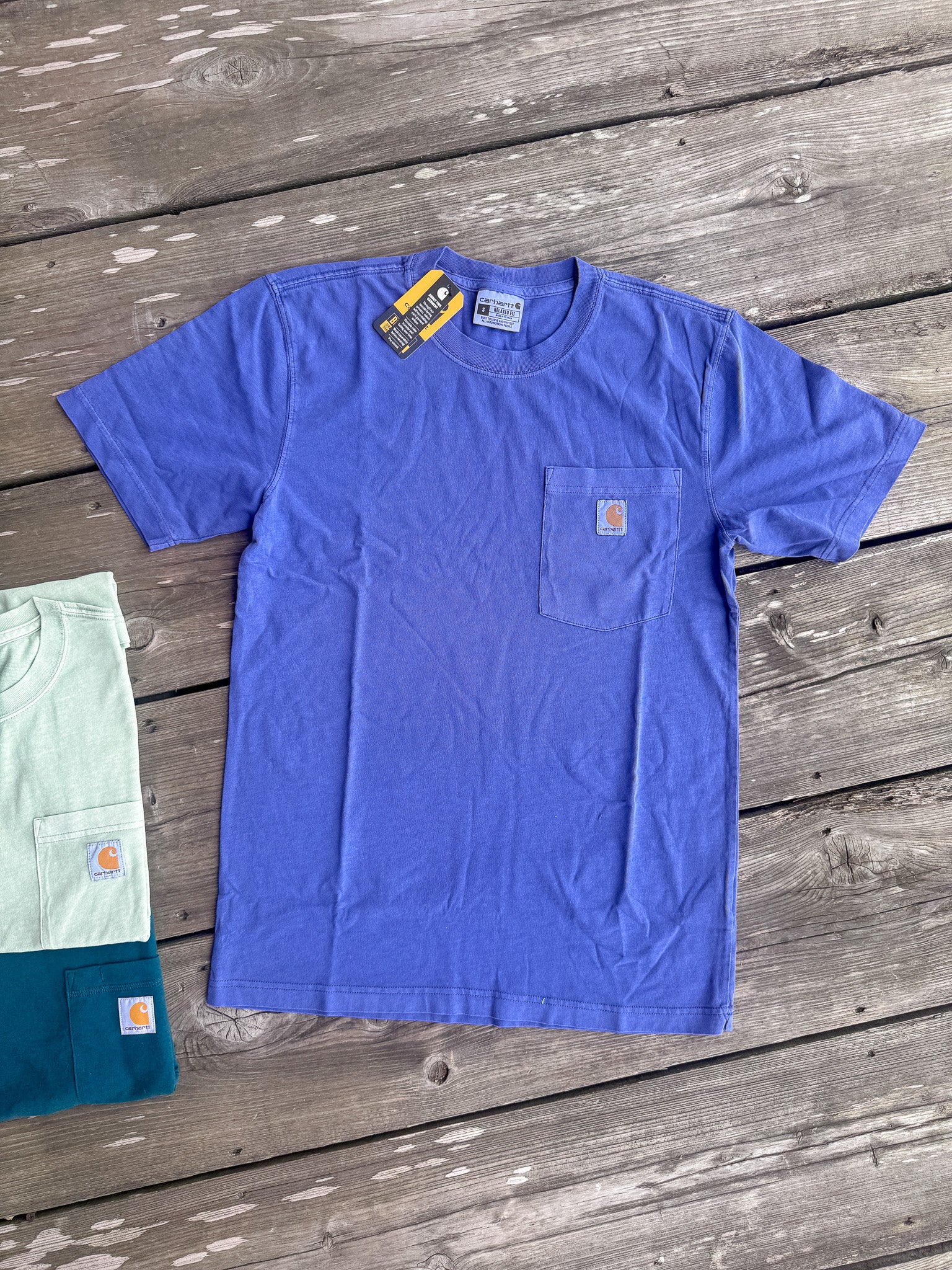 Carhartt Re-Engineered Relaxed Fit Lightweight Garment Dyed T-Shirt in Lunar Blue