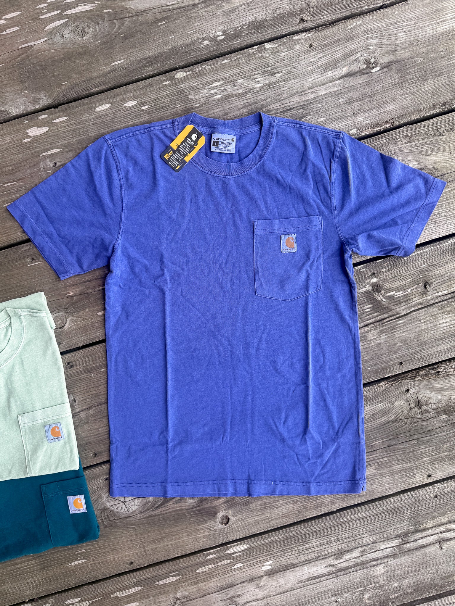 Carhartt Re-Engineered Relaxed Fit Lightweight Garment Dyed T-Shirt in Lunar Blue