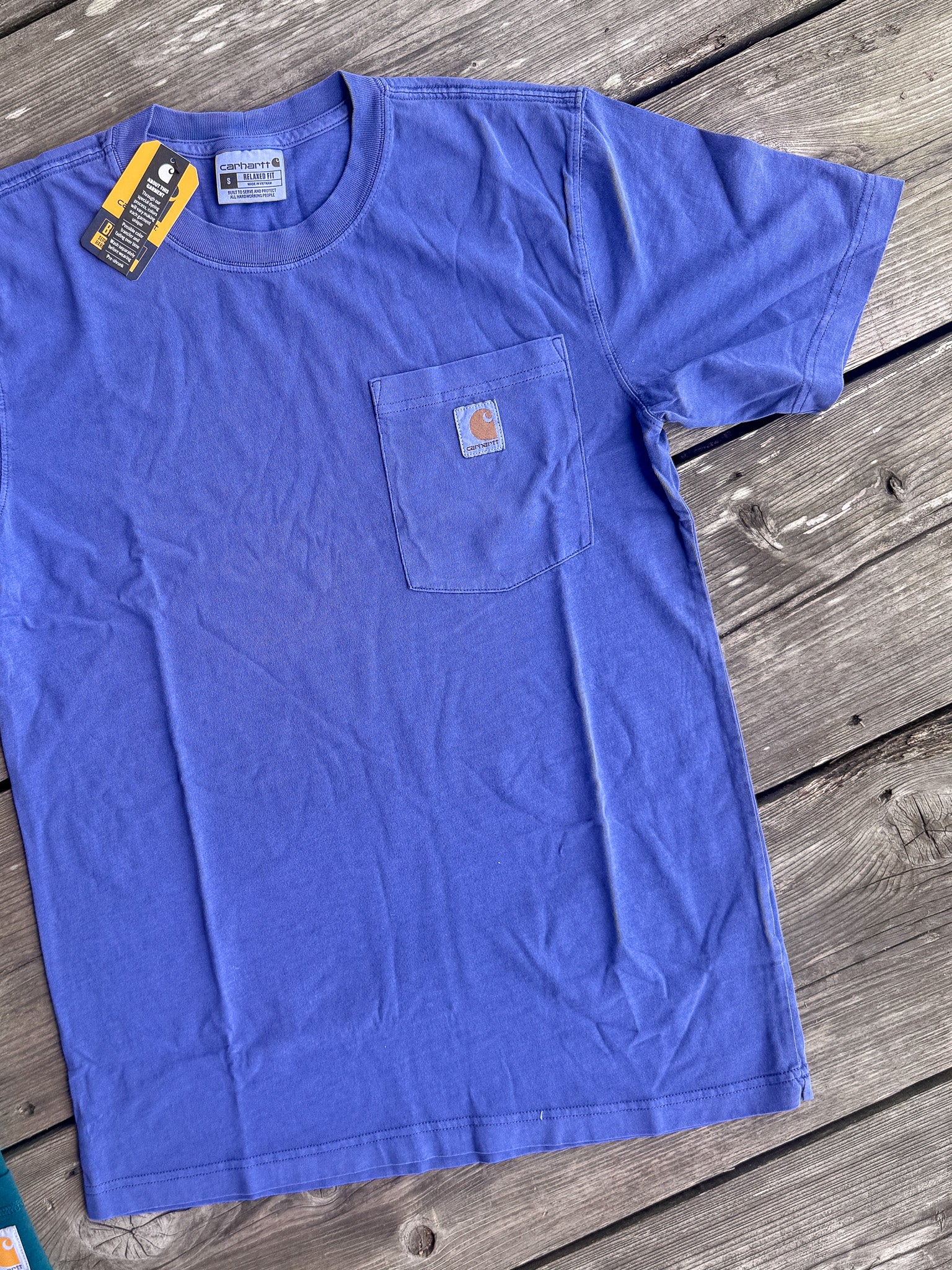 Carhartt Re-Engineered Relaxed Fit Lightweight Garment Dyed T-Shirt in Lunar Blue