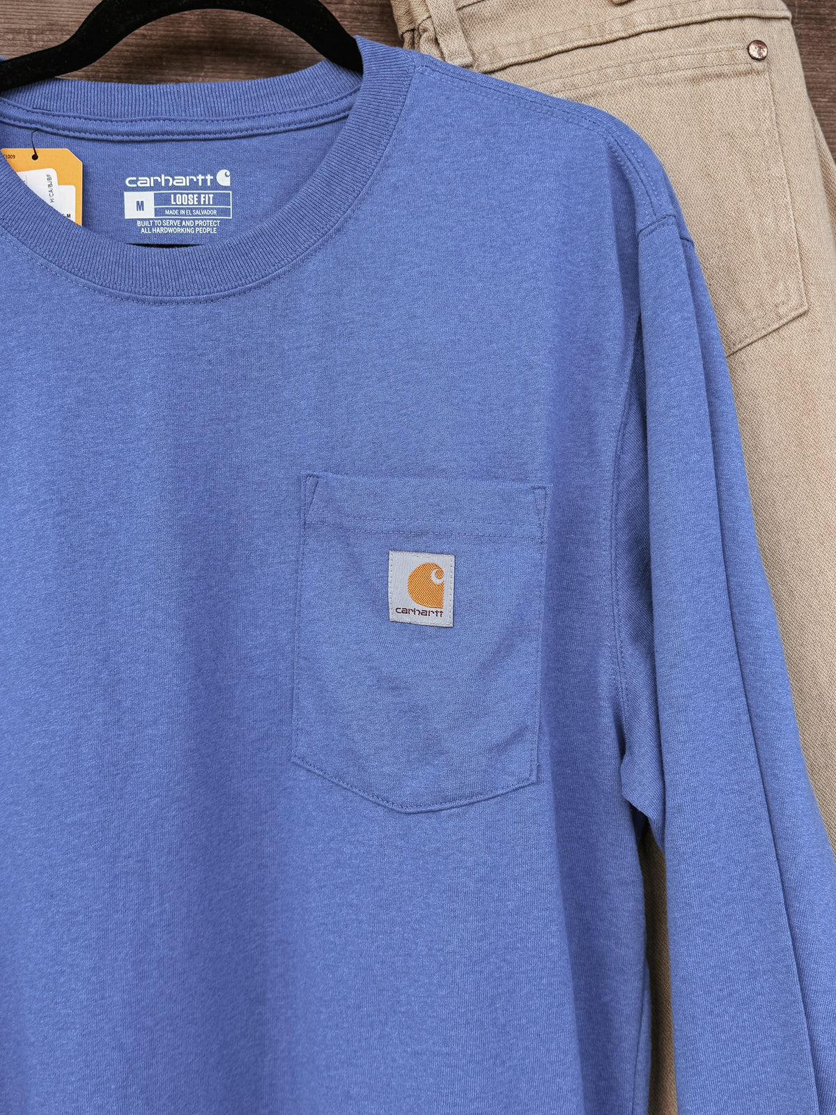 Carhartt Dearborn Loose LS T-Shirt in Blue