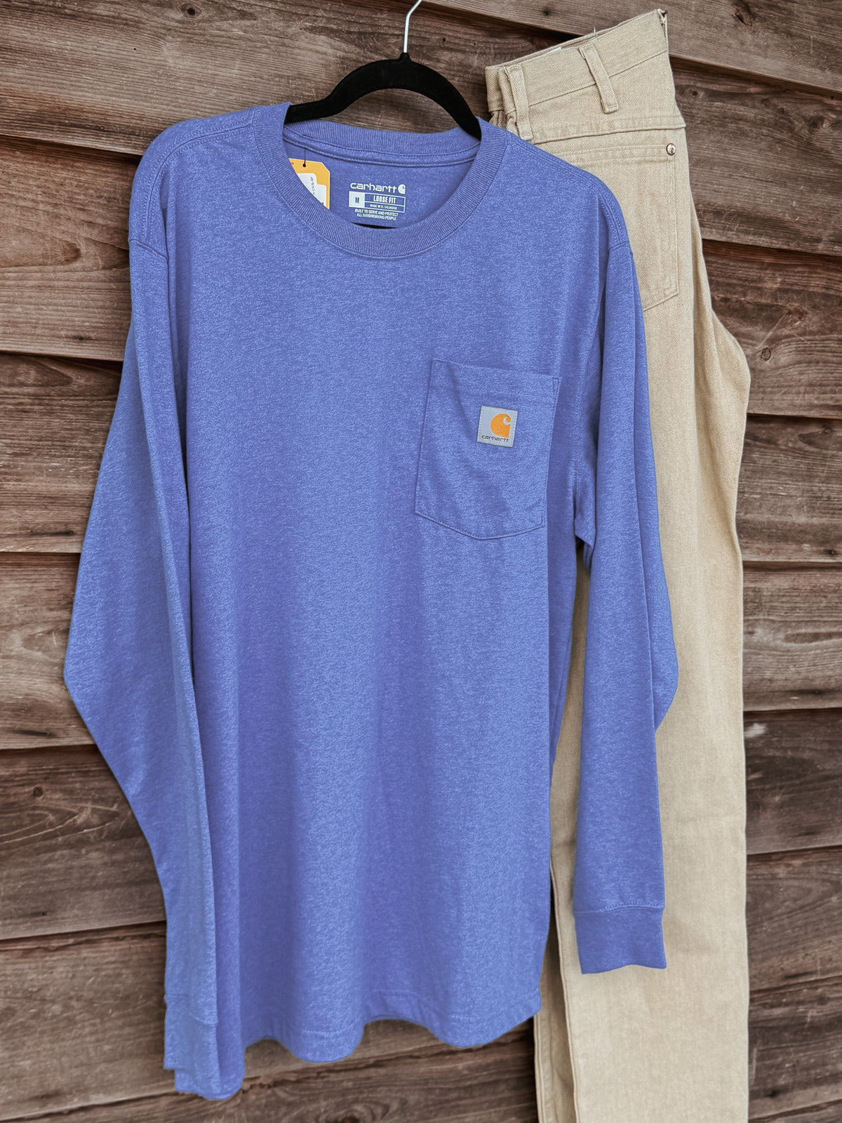 Carhartt Dearborn Loose LS T-Shirt in Blue