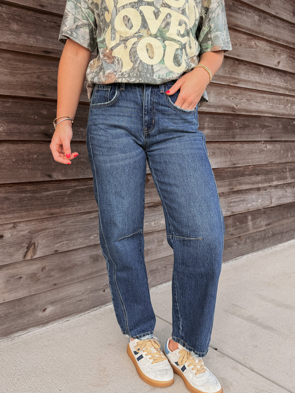 The Jade High Rise Barrel Jeans