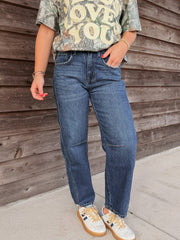 The Jade High Rise Barrel Jeans