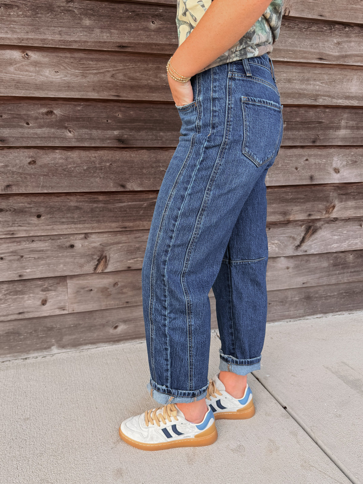 The Jade High Rise Barrel Jeans