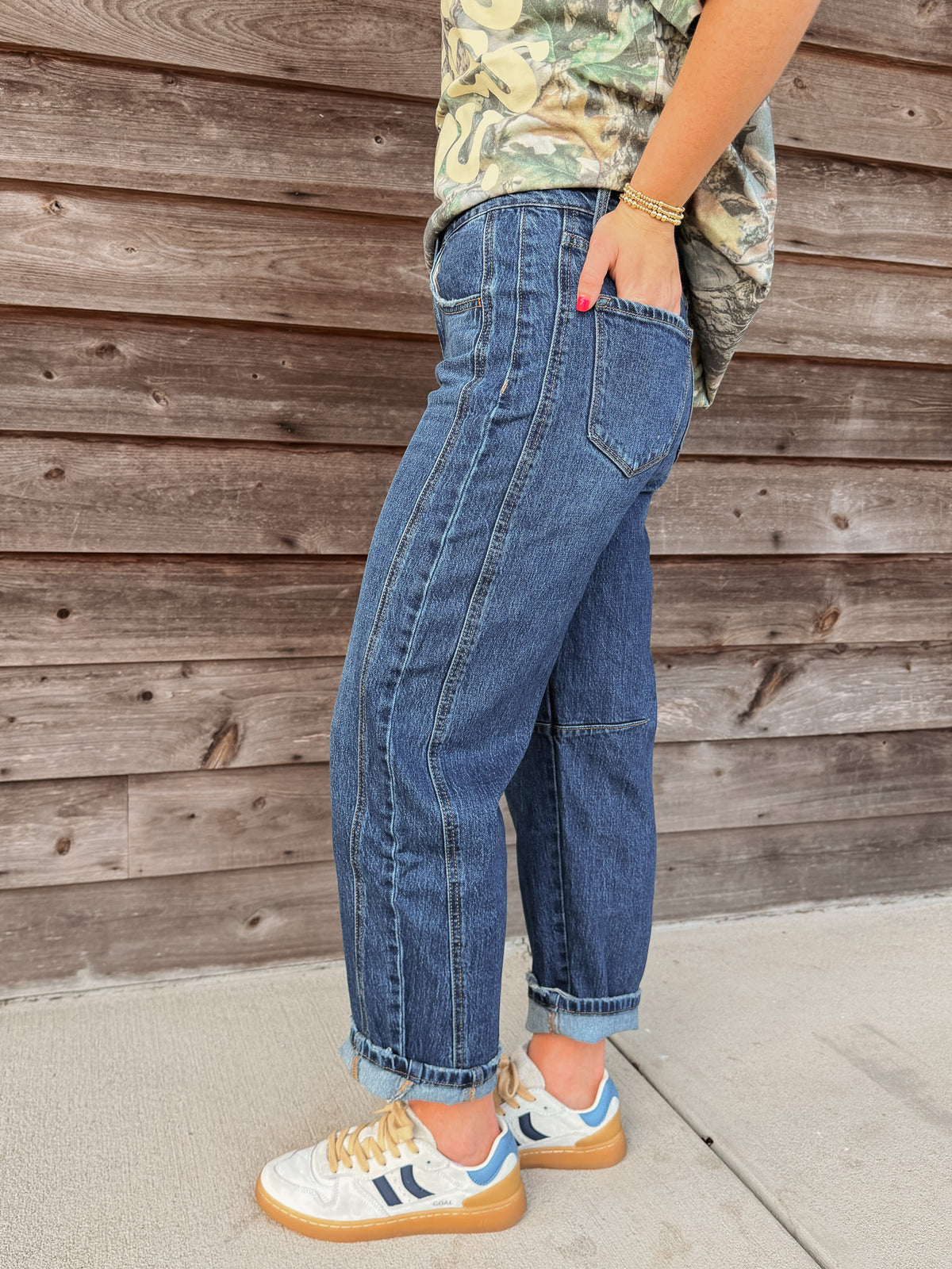 The Jade High Rise Barrel Jeans