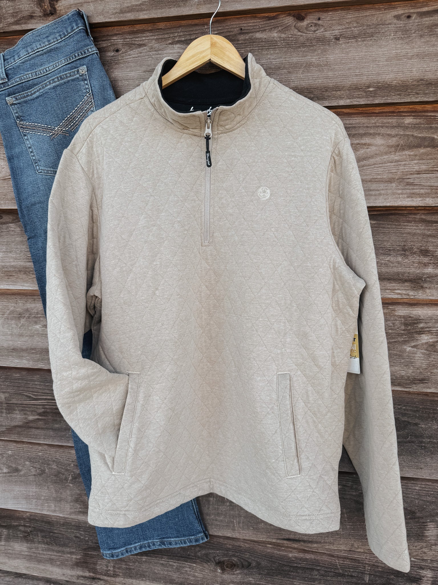 Men's Wrangler George Strait Quarter-Zip Quilted Pullover