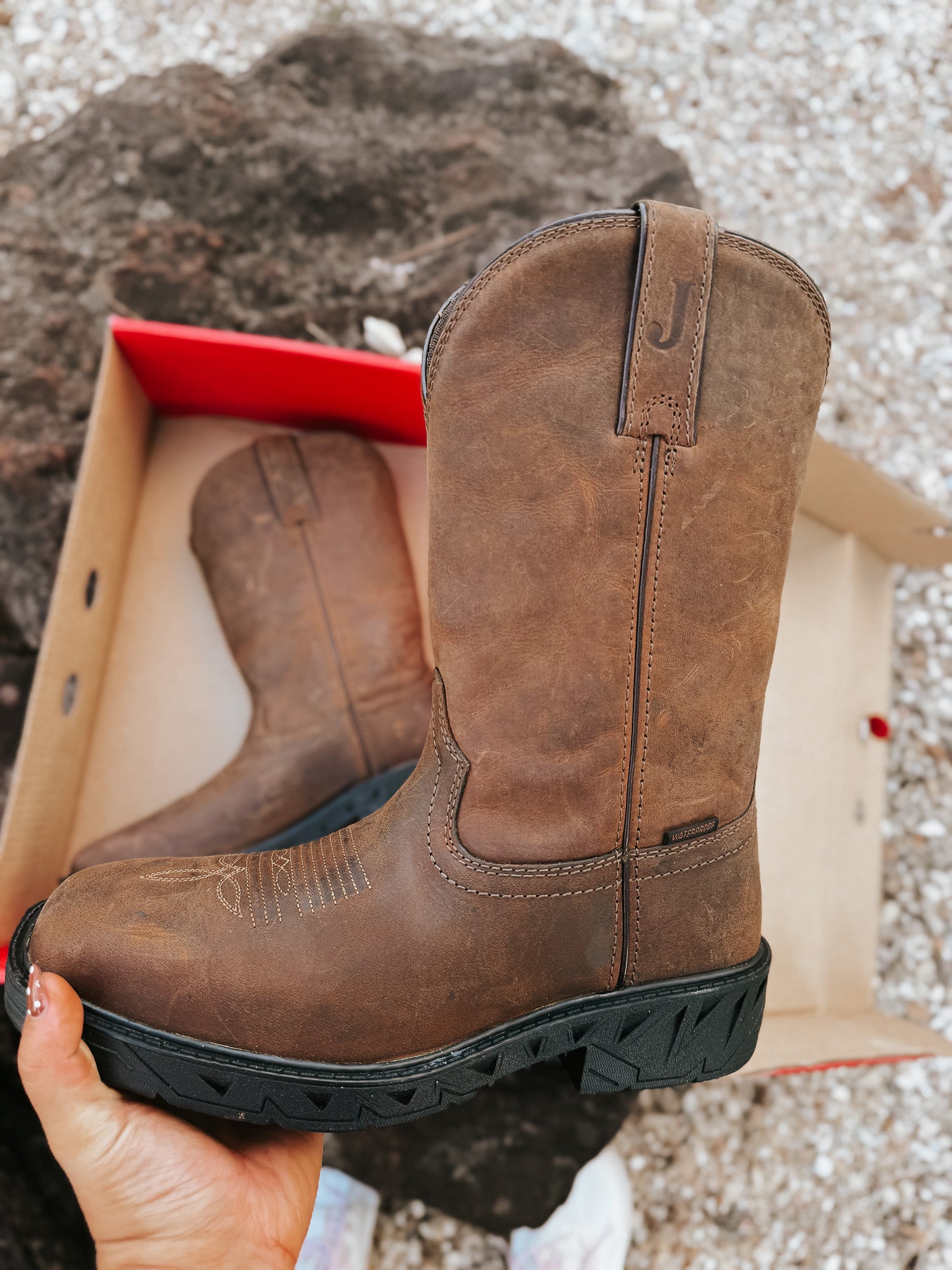 Justin Men's 11" Trencher Square Toe Waterproof Boots