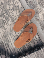 Rainbow Sandals | Men's Single Layer Premier Leather Sandals in Redwood